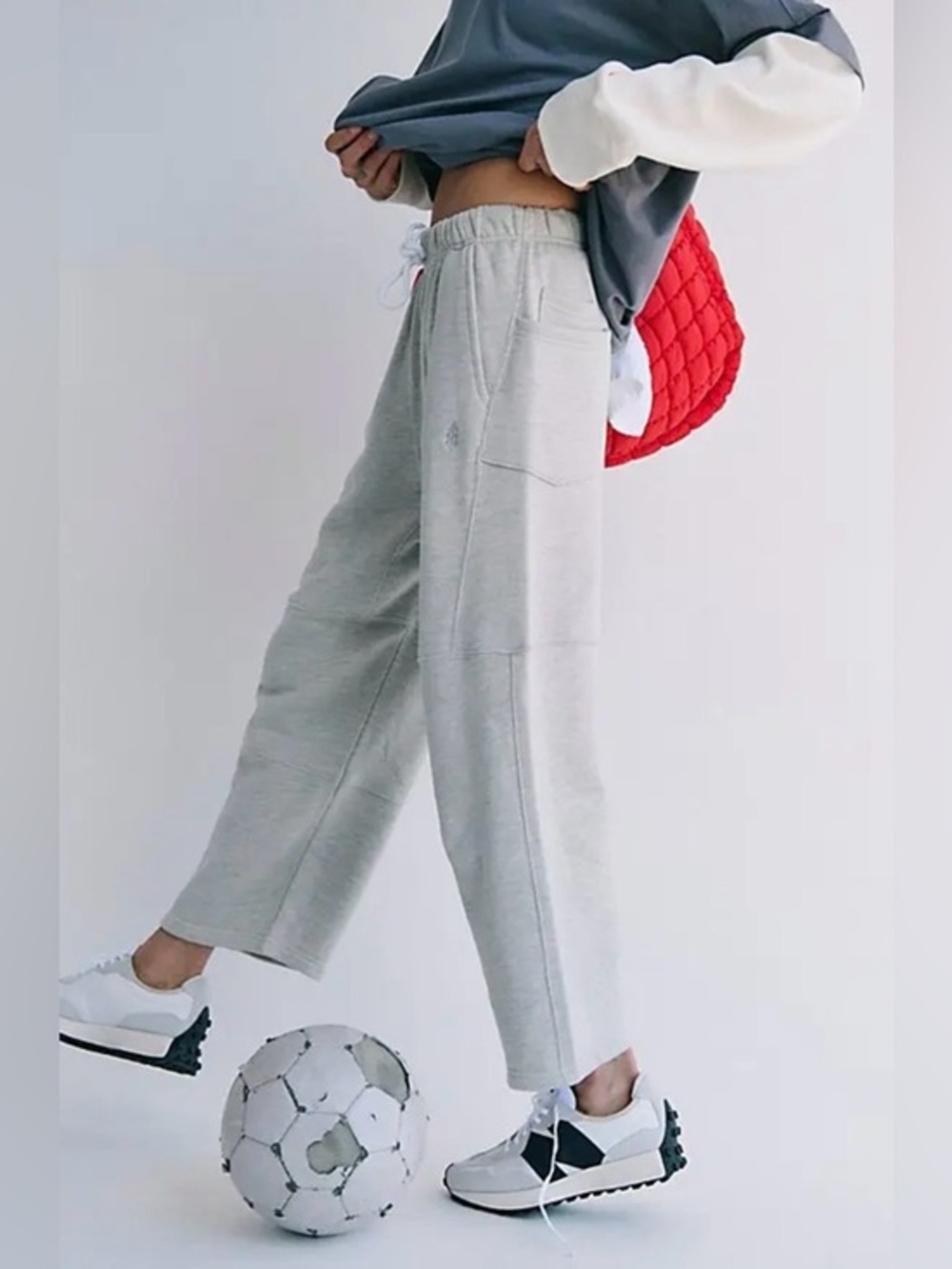 NWT Free People Movement XS Top Score Barrel Pants in Heather Gray New Sweats